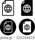 インターネットとテキストファイル　アイコンセット 122244819
