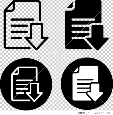 Text file download icon set 122244820