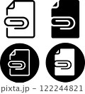 クリップとテキストファイル　アイコンセット 122244821
