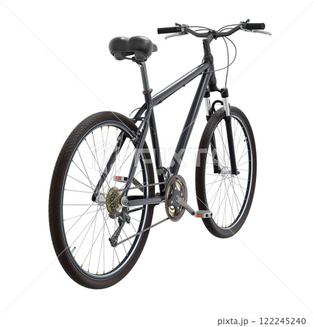 Black bicycle, top back view. Black leather saddle and handles. Png clipart isolated on transparent background Black bicycle, top back view. Black leather saddle and handles. Png clipart isolated on transparent background 122245240