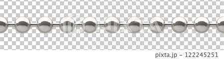 Seamless silver ball chain isolated on white background 122245251