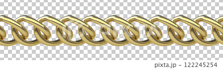Seamless curb chain isolated on white background 3D illustration 122245254