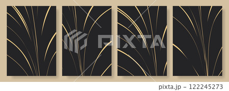 Black and beige abstract modern posters or vertical background vector set. A4 resolution retro elegant cover design with reed or bamboo silhouette for brochure, book, flyer, poster or presentation Black and beige abstract modern posters or vertical background vector set. A4 resolution retro elegant cover design with reed or bamboo silhouette for brochure, book, flyer, poster or presentation 122245273