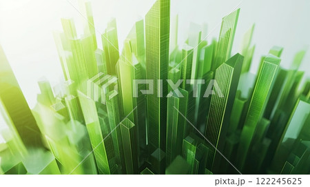 green growth chart representing investment success and financial progress on a white background. 122245625