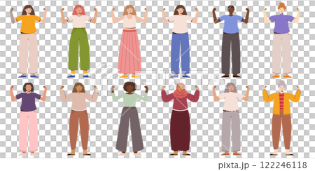 IWD 2025 Set of Diverse and Empowered Women Standing in Strong Poses Promoting Unity, Equality, and Feminism. IWD 2025 Set of Diverse and Empowered Women Standing in Strong Poses Promoting Unity, Equality, and Feminism. 122246118
