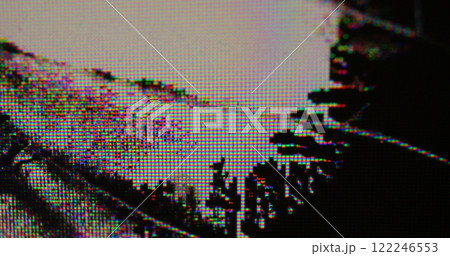 Grunge pixel. Screen scratch. Overlay damaged grain surface blurred texture of electronic artifacts. Glitch light color digital noise Grunge pixel. Screen scratch. Overlay damaged grain surface blurred texture of electronic artifacts. Glitch light color digital noise 122246553