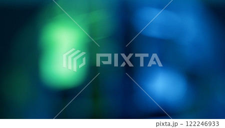 Defocused light rhythm. Alternation color spot. Disappearance beam signal. Hypnotic spectral blinking. Gleamy accents changing background. 122246933