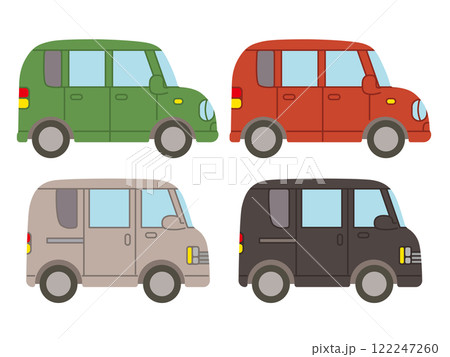 シンプルな車のベクターイラストセット シンプルな車のベクターイラストセット 122247260
