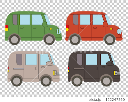 シンプルな車のベクターイラストセット シンプルな車のベクターイラストセット 122247260