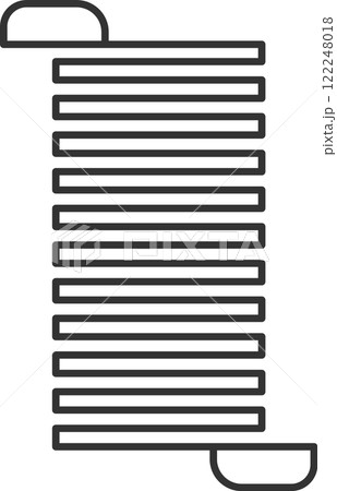 Wire springs and steel curved flexible coils forming a linear spiral silhouette isolated vector icon representing a tension spring, compression spring or torsion spring Wire springs and steel curved flexible coils forming a linear spiral silhouette isolated vector icon representing a tension spring, compression spring or torsion spring 122248018