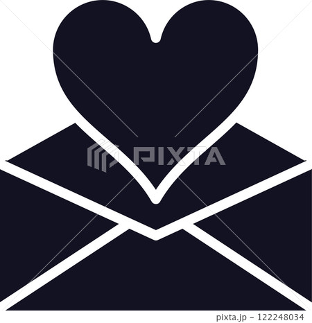 Minimalist vector illustration depicting a heartfelt love message, perfect for celebrating Valentine s Day, weddings, or any romantic event filled with affection and connection 122248034