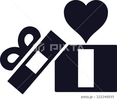 Gift box opening with heart shaped symbol coming out, expressing love, care, and affection, ideal for Valentine s Day, anniversaries, or any romantic occasion 122248035
