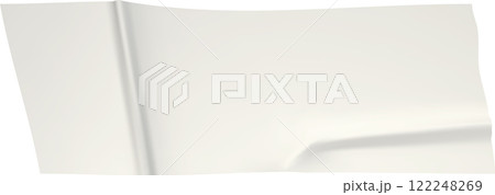 White adhesive tape creating a wrinkled and folded effect, showcasing a realistic representation of a crumpled and creased surface, adds depth and texture to the composition White adhesive tape creating a wrinkled and folded effect, showcasing a realistic representation of a crumpled and creased surface, adds depth and texture to the composition 122248269