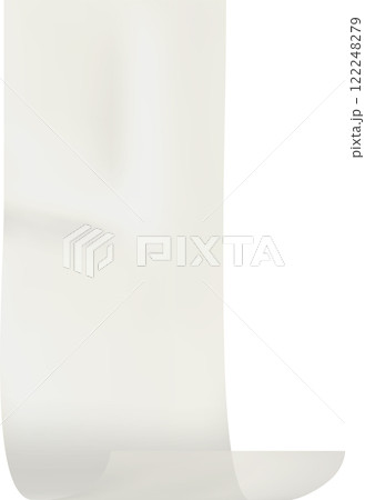 White transparent adhesive tape curling gracefully on a clean white background, offering a versatile element for various graphic projects and design needs 122248279