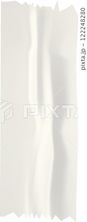 Realistic wrinkled transparent adhesive tape with folded corners creating a subtle play of light and shadow, isolated on a white background 122248280