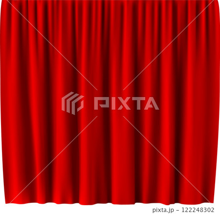 Red stage curtains are covering a theater stage, creating a dramatic and luxurious background for a performance or presentation, perfect for entertainment or cultural events Red stage curtains are covering a theater stage, creating a dramatic and luxurious background for a performance or presentation, perfect for entertainment or cultural events 122248302