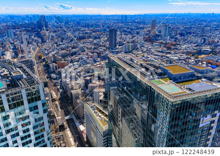 東京　渋谷区　渋谷スクランブルスクエアの展望施設 SHIBUYA SKY（渋谷スカイ）からの眺め 122248439
