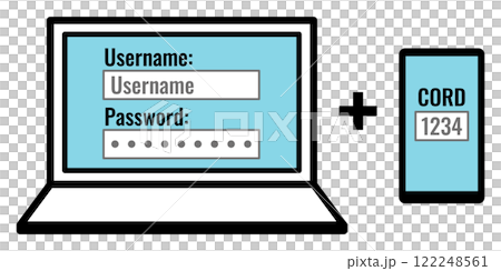 Two-step authentication illustration Two-step authentication illustration 122248561
