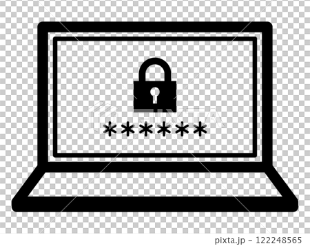 ノートパソコンのセキュリティ画面 122248565