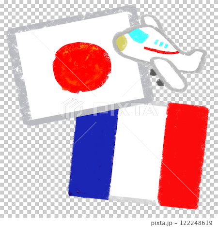 日本與法國世界旅行蠟筆觸摸 122248619