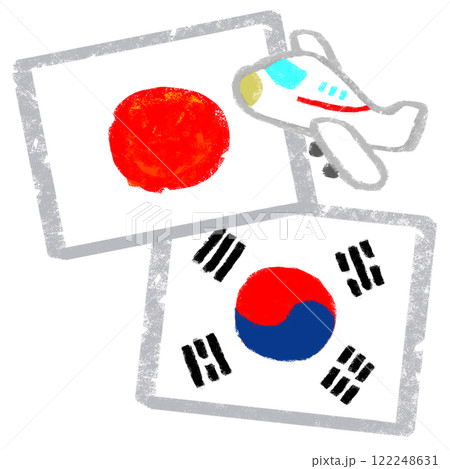 日本と韓国　世界旅行　クレヨンタッチ 122248631