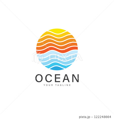 ocean sea wave logo design vector ocean sea wave logo design vector 122248664