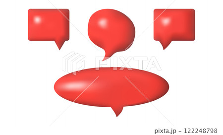 3D speech bubbles different shapes message icon. Empty text bubbles box. For social media advertising posters. Vector isolated set. 122248798