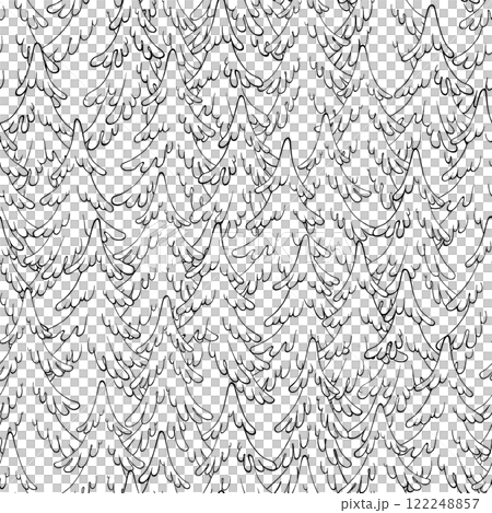 Seamless pattern of forest, endless repeating background with fir trees. 122248857