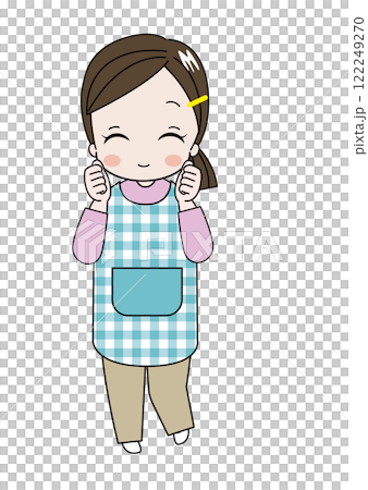 Illustration of a nursery teacher or kindergarten teacher encouraging a child with a smile 122249270