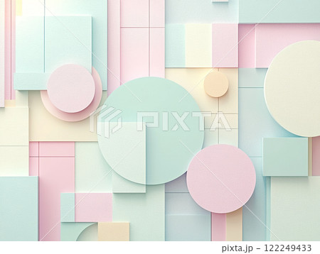 パステルカラーの幾何学模様アートデザイン パステルカラーの幾何学模様アートデザイン 122249433
