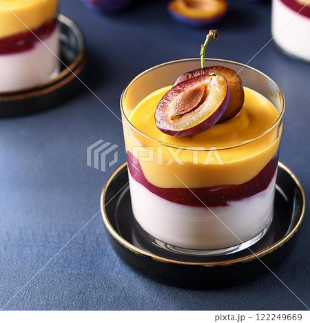 美味しそうな梅と蜂蜜のムースパフェ 美味しそうな梅と蜂蜜のムースパフェ 122249669