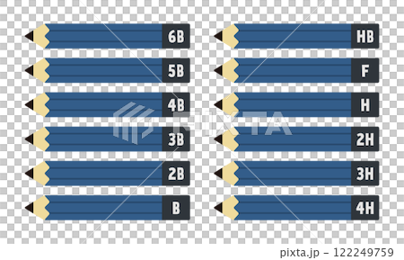 繪圖鉛筆套裝/不同密度套裝/B、HB、H等/向量圖 繪圖鉛筆套裝/不同密度套裝/B、HB、H等/向量圖 122249759