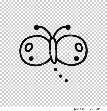 ちょうちょ　線画 122250509