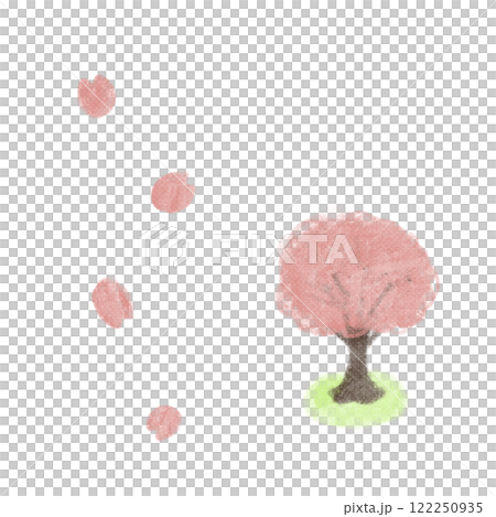 水彩で描いたシンプルな桜のイラスト 122250935