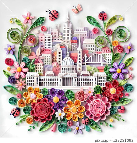 Budapest city in spring  122251092