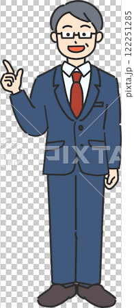 資深商人/老師指點的全身插圖 122251285