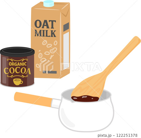 ココアパウダーとオーツミルクと小鍋 122251378