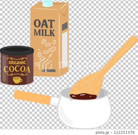 ココアパウダーとオーツミルクと小鍋 122251378