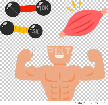 帶有鐵陣列和肌肉的上半身變形圖 122251383