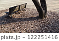 落ち葉とベンチ 122251416