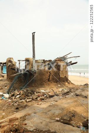 Damaged Fishermen House Kakinada India Damaged Fishermen House Kakinada India 122252565