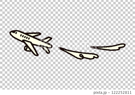 シンプルな飛行機の手書きイラスト 122252811