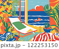 花と蝶々のある風景 122253150