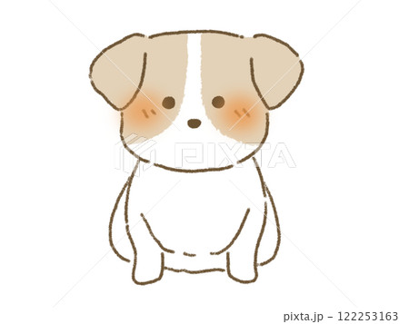 お座りをするジャックラッセルテリアのイラスト お座りをするジャックラッセルテリアのイラスト 122253163