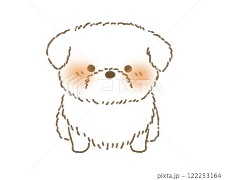 お座りをするペキニーズのイラスト お座りをするペキニーズのイラスト 122253164