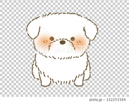 お座りをするペキニーズのイラスト お座りをするペキニーズのイラスト 122253164