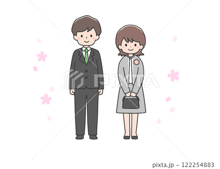 スーツ姿の男性と女性 スーツ姿の男性と女性 122254883