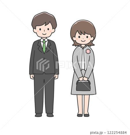 スーツ姿の男性と女性 スーツ姿の男性と女性 122254884