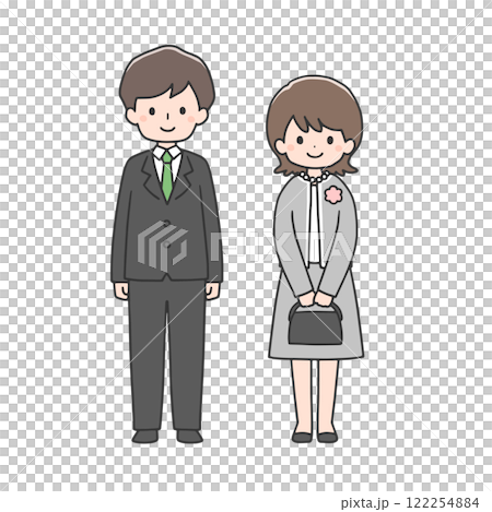スーツ姿の男性と女性 スーツ姿の男性と女性 122254884