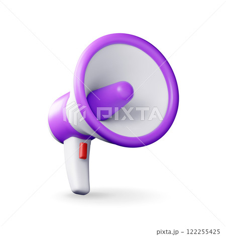 3D megaphone, modern bullhorn or loudspeaker 3D megaphone, modern bullhorn or loudspeaker 122255425